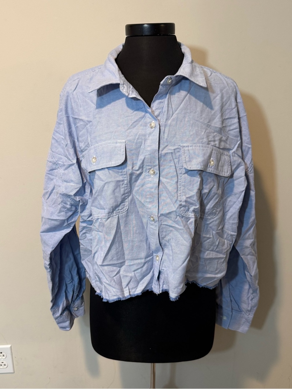 NWT Wild Fable Crop Top Button Down Shirt in Size XL